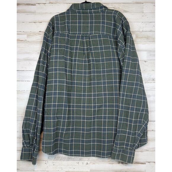 Woolrich Men’s 2XL Bay Leaf Green Plaid Flannel Shirt Button Front Long Sleeve C - Picture 2 of 8